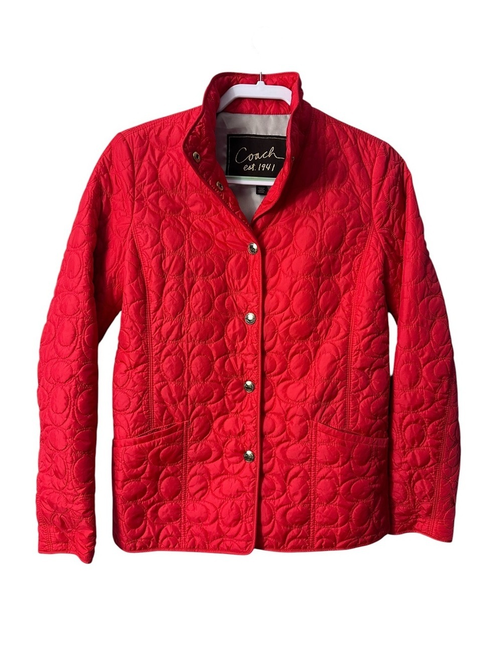Coach Red Quilted Jacket